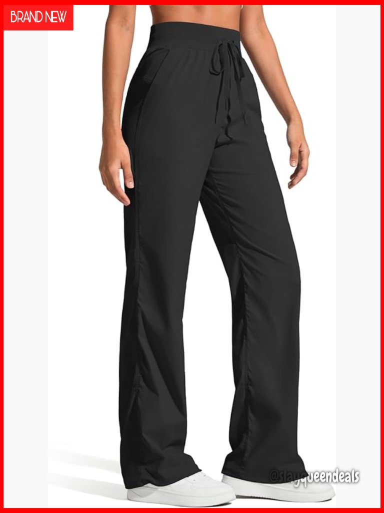 Lightweight Straight Leg Joggers With Pockets Drawstring Waist Workout Pants